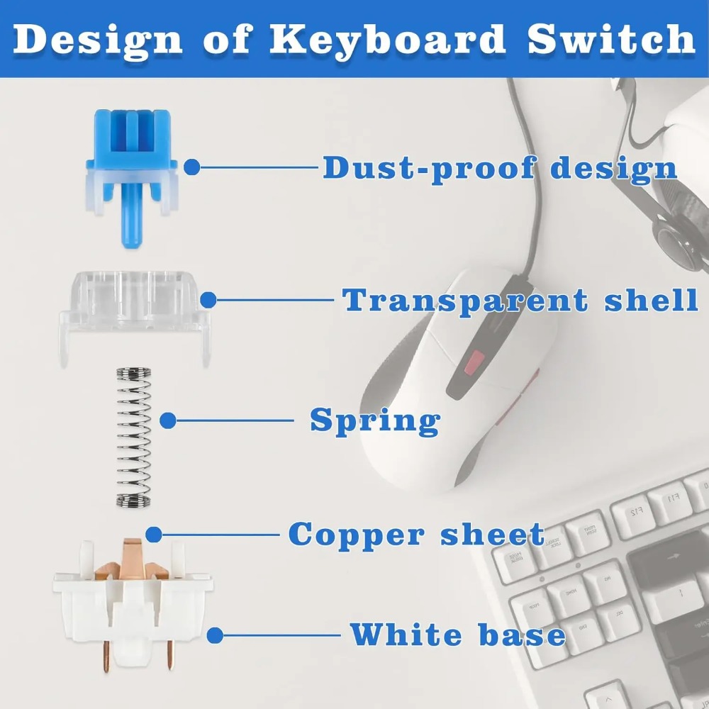 1-150Pcs 3 Pin DIY Mechanical  - Gaming Keyboard Blue Switches review and price