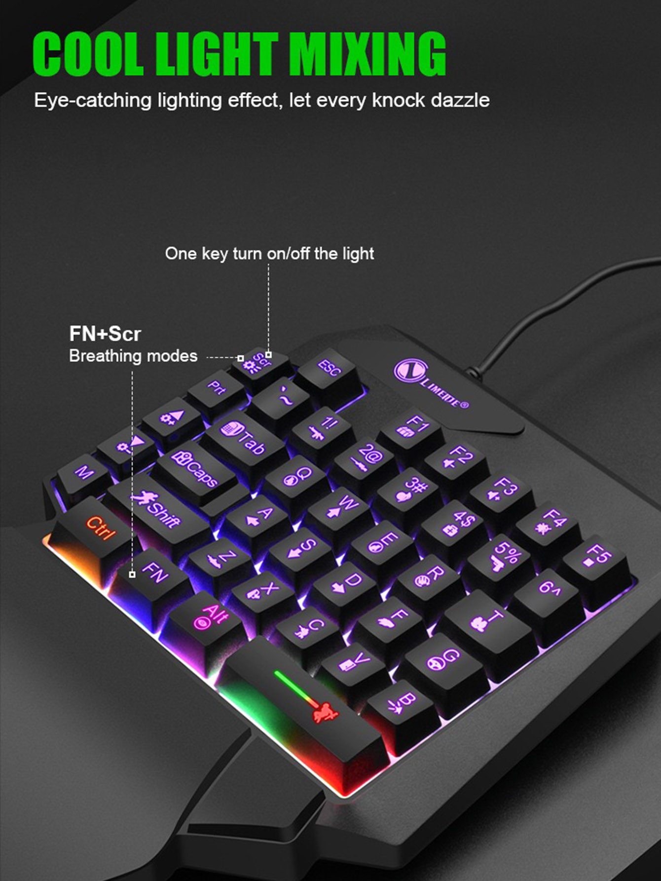 Mechanical One-Handed Light Ga - Gaming Keyboard Half review and price